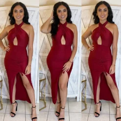 Anahy Dress (Burgundy)
