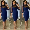 Classy Couture Dress (Navy)