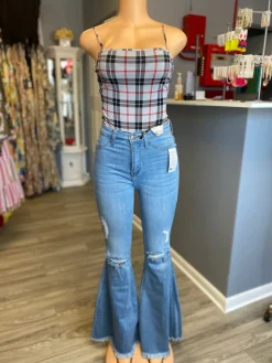 Don't Get Plaid Bodysuit (Gray)