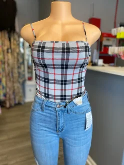 Don't Get Plaid Bodysuit (Gray)