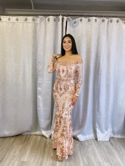 Elizabeth Gala Dress (Rose Gold)