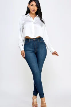 Georgina Satin Top (White)
