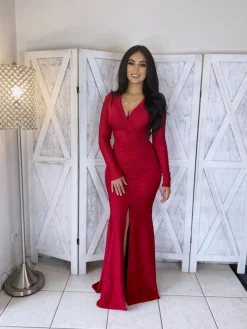Harper Dress (Burgundy)