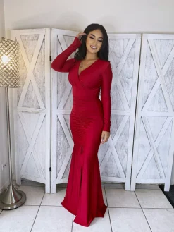 Harper Dress (Burgundy)