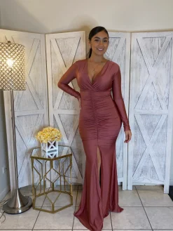 Harper Dress (Marsala)