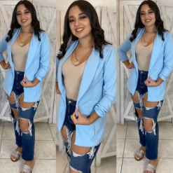 Julian Boyfriend Blazer (Baby Blue)