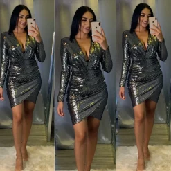 Kalani Sparkle Dress (Charcoal)