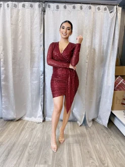 Leilani Sequin Dress (Wine)