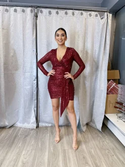 Leilani Sequin Dress (Wine)