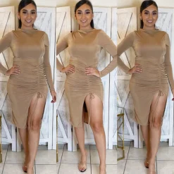 Lush Moment Dress (Taupe)