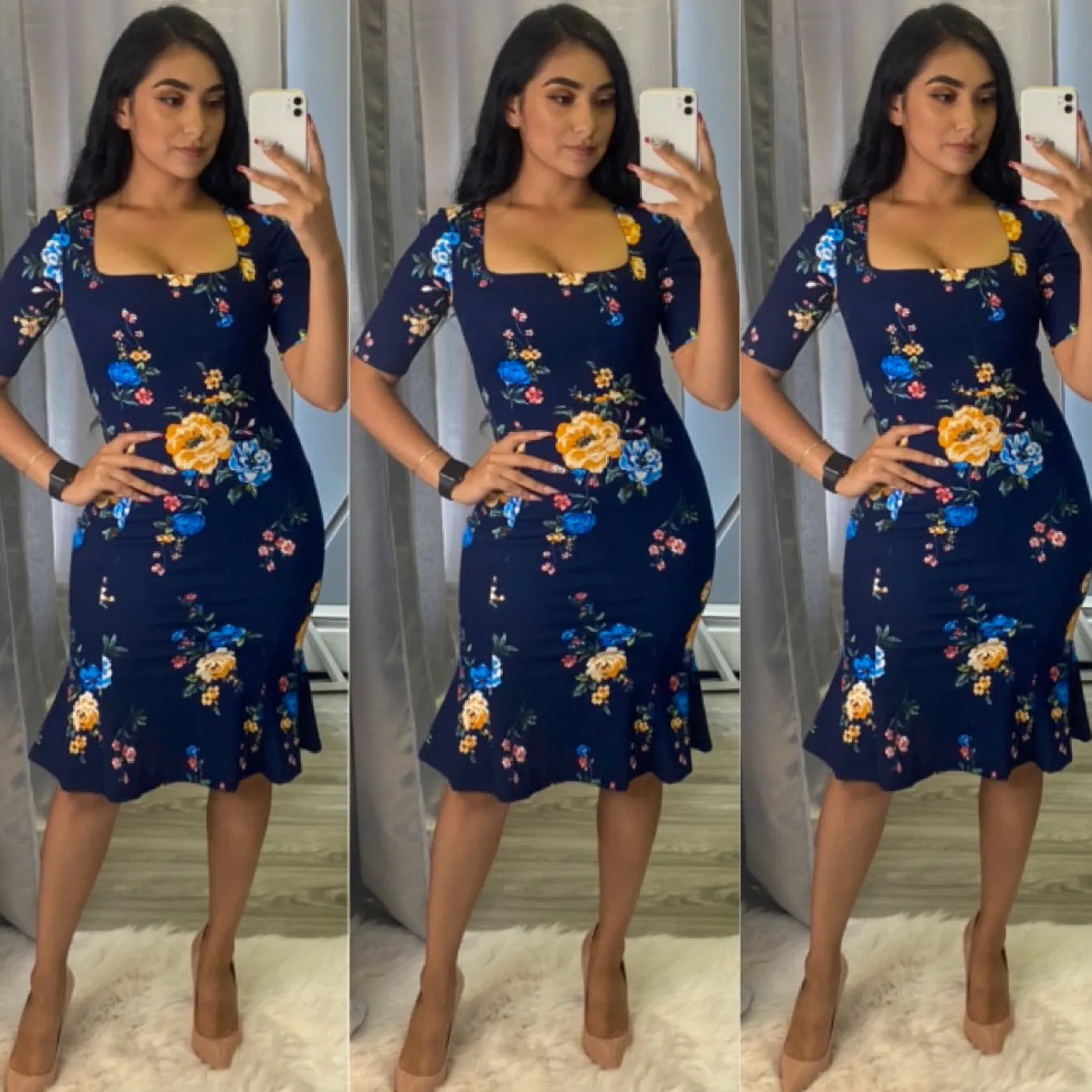 Mayren Dress (Navy)