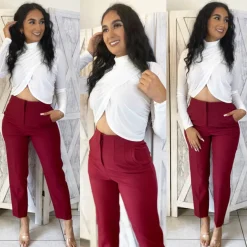 Modern Chic Pants (Burgundy)