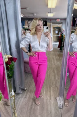 Modern Chic Pants (Fuchsia)