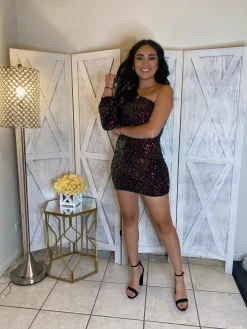 Natasha Dress (Navy/Multi)