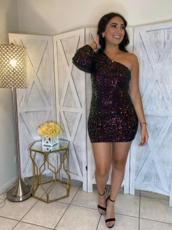 Natasha Dress (Navy/Multi)