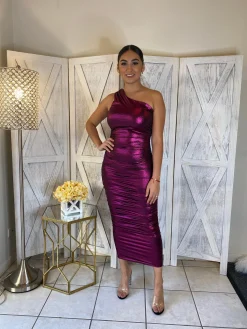 Public Figure Dress (Fuchsia)