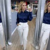 Satin Blouse (Navy)