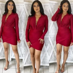 Skylar Dress (Burgundy)