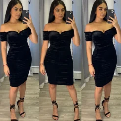 Velour Dress (Black)