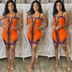 Venchy Bandage Dress (Orange)