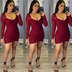 Venus Beauty Dress (Burgndy)