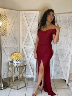 Veronica Dress (Burgundy)