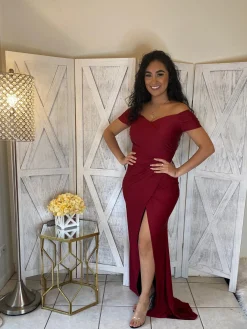 Veronica Dress (Burgundy)