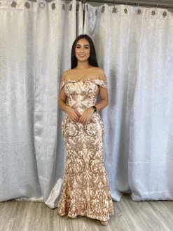 Ximena Sequin Dress (Champagne)