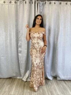Ximena Sequin Dress (Champagne)
