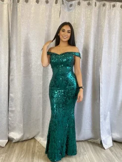 Ximena Sequin Dress (Emerald)