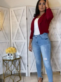 Your Go To Blazer (Burgundy)