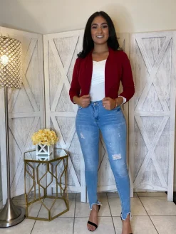 Your Go To Blazer (Burgundy)