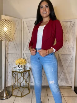 Your Go To Blazer (Burgundy)