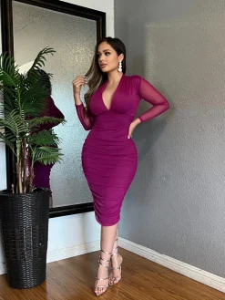 Ziana Dress (Magenta)