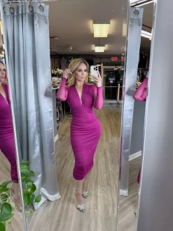 Ziana Dress (Magenta)